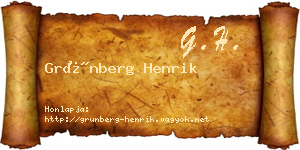 Grünberg Henrik névjegykártya